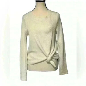 Madewell Elmwood Knot Tie Front Top In Bright Ivory Women’s size Medium